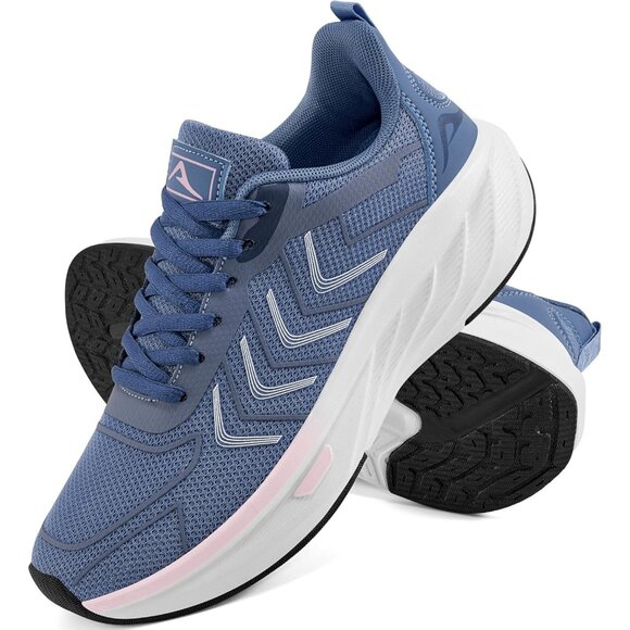 Shoes - Women's Blue Breathable Tennis Shoes Non-Slip Sneakers for Walking & Workout